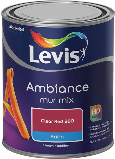 Levis - Ambiance Mur Satin Mix - Clear Red B80 - Mengverf - 1 L