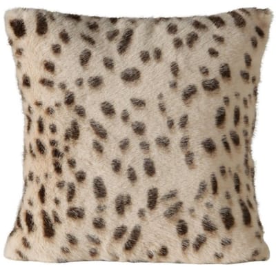 Boltze - Sierkussen - Kussen - Shari - Dierenprint - Panter - 45x45 cm - Beige - Zwart - Aaibaar - Met rits