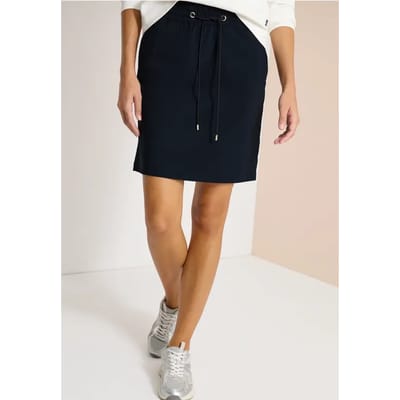 Knielange rok met streepdetail