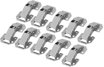 Dailygoods- Kastscharnier 10pcs - Scharnieren zonder boren - Softclose Mechanisme - Roestvrij Staal - Eenvoudige Installatie - Voor Keuken/Meubels - Deurscharnier