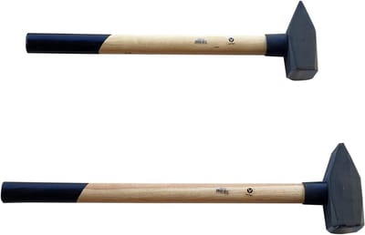 Slotenmakershamer Set - Voorhamer Hamer - Bouwwerkzaamheden - Hickory Steel - 3kg en 4kg - Blauw Gelakt