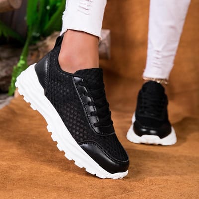 Dames Casual Schoenen Koppelschoenen Casual Sport Mesh Ademend Lente En Zomer Mode Wandelschoenen Witte Schoenen Sneakers 36 black