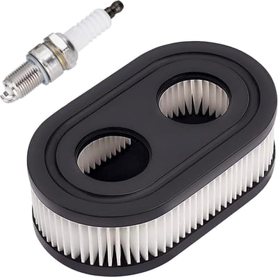 Grasmaaier Luchtfilter - met Bougie - Luchtfilter voor Grasmaaiers - lucht filter - 11×6.6×3.56cm - Geschikt Voor Briggs & Stratton Motoren 593260 798339 798452 550 09PEX093J02702