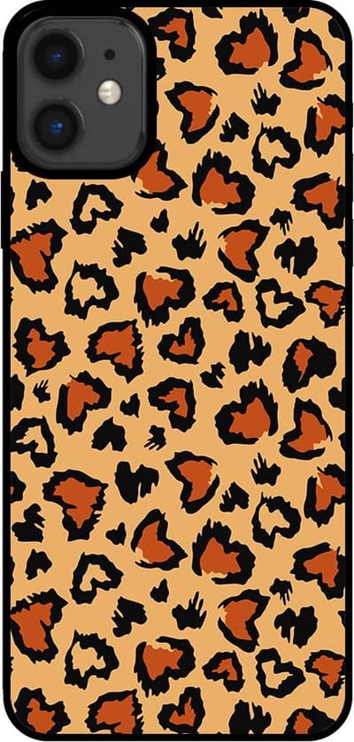 Smartphonica Telefoonhoesje voor iPhone 11 met tijgerprint - backcover met panterprint - Bruin geschikt voor iPhone 11