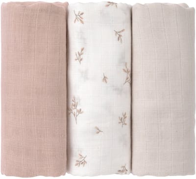 Lässig Swaddle & Burp Doeken - Miracle Of Nature Leaves - 3 Stuks - 80 x 80 cm