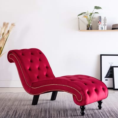 vidaXL - Chaise - longue - fluweel - rood