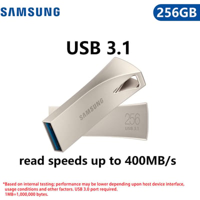 Samsung 128GB USB Flash Drive USB Stick BAR Plus 64GB 256GB 512GB USB 3.1 Mini Pen Drive Geheugenstick Opslagapparaat U Disk Leessnelheid tot 400MB/s ·256GB