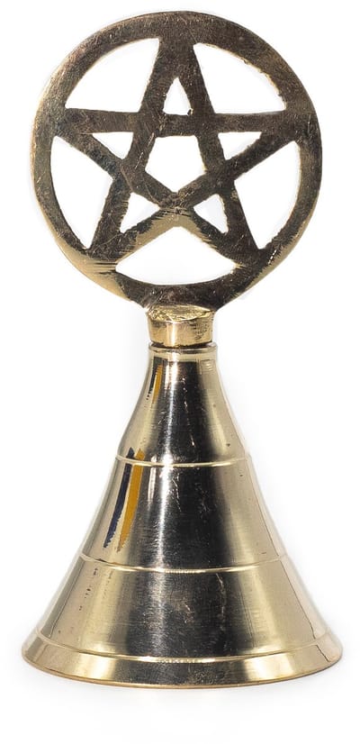 Messing Altaarbel met Pentagram – Rituele Bel voor Wicca & Rituelen