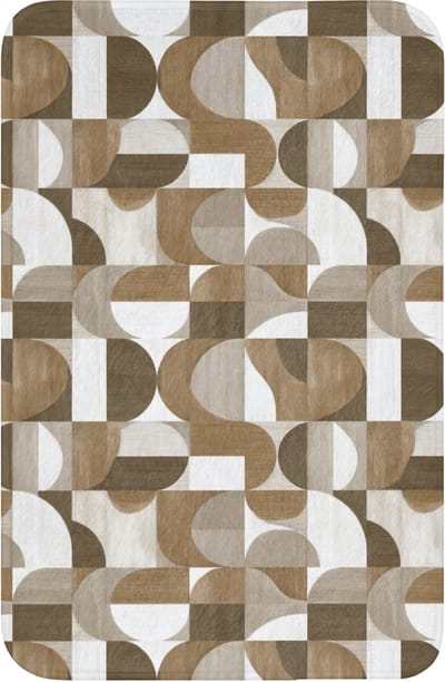 WC mat 40x60 cm - Antislip - Abstract - Retro - Bruin - Toiletmat - Vloermat - Douchemat - Toilet tapijt - Toiletmatten