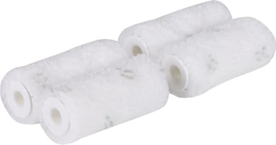 Copenhagen Pro Microvezel Aflakroller - 9 mm Vacht - 12 cm Breed - Dubbel Dik voor Langere Levensduur - Geschikt voor Beitsen, Lakken en PU - Verpakt per 4 Stuks - Kleur Wit/Blauw