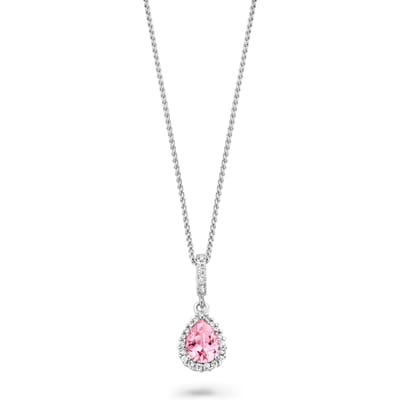 Orphelia ZH-7226/PI - Hanger Pink - met Ketting 45 cm - 925 Sterlingsilver - Zirconium