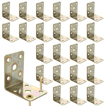 Hoekverbindingen 30 stuks roestvrij staal 50 x 50 x 38 mm, 90 graden metalen hoek voor meubelbevestiging
