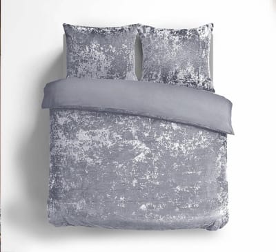 velvet couture dekbedovertrek- 240x200/220+ 2 kussenslopen 60x70cm- Lits-jumeaux- velvet touche- grijs