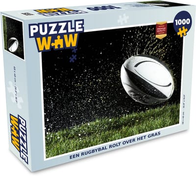 Puzzel Een rugbybal rolt over het gras - Legpuzzel - Puzzel 1000 stukjes volwassenen