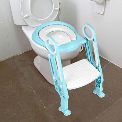 Kinder Toiletbril - Potty Trainer - Zindelijkheidstraining - Opvouwbaar en Verstelbaar - Tot 75 kg - Wit en Lichtgroen