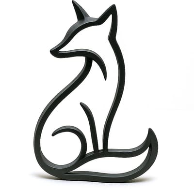 Vosbeeldje - zwart - 24 cm hoog