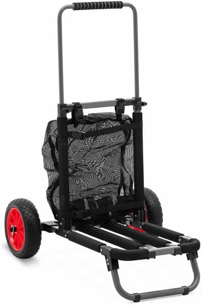 Strandwagen Inklapbaar - Strandkar Trolley - Vervoeren naar strand - Grote bodem - 75 kg - Zilver