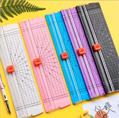 Papiersnijder Blauw - Eenrichting Snijder - A4 formaat - Reserve mesjes - Antislip voetjes - Handleiding snijder