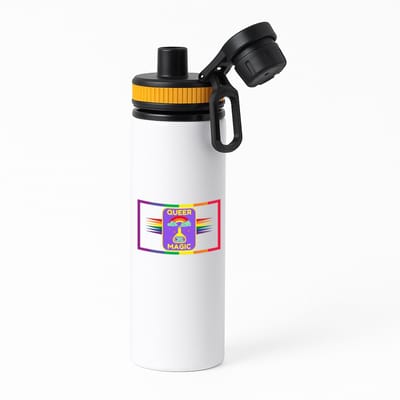 Hacebo® - LGBTQ cadeau - waterfles met draaidop oranje - Lgbt - Queer - LGBTQ cadeau - met opdruk - lgbt - Pride month - lgbtq vlag - gay pride - met tekst - opdruk - leuke pride spullen - verjaardag - cadeau - gift - water fles - 850ML