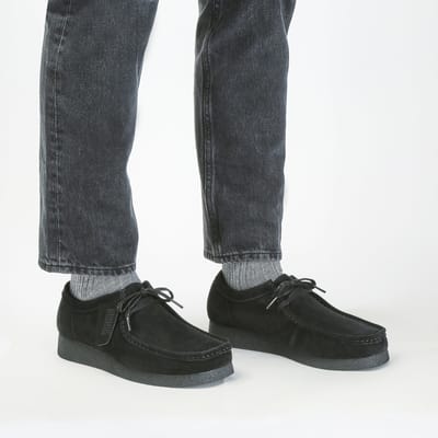 CLARKS WallabeeEVO Heren Veterschoenen - Suede - Zwart