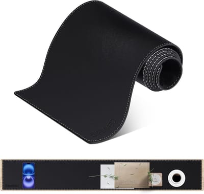 Console Tafelhoes van Leer voor Smalle Sofa Tafel, Bescherming voor TV Console en Achterbank (100x15cm, Zwart)