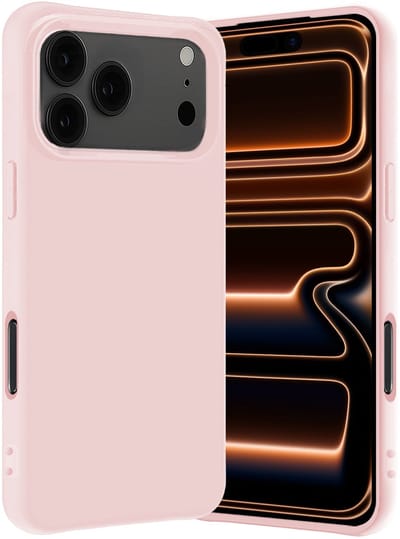 Hoes - Geschikt voor iPhone 17 Pro / 18 Pro - Sterk & Shockproof - Hoesje Cover - Siliconen Case - Lichtroze