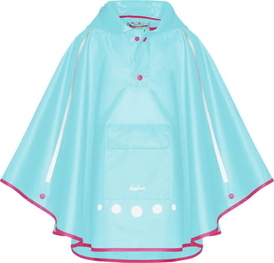 Playshoes - Regenponcho voor kinderen - Opvouwbaar - Turquoise - maat S (2-4yrs)