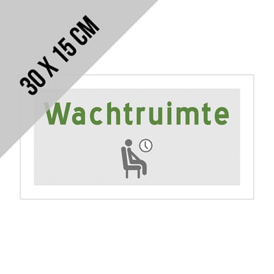 Pictogram/ bord | "Wachtruimte" | 30 x 15 cm | Dokter | Onthaal | 1 stuk