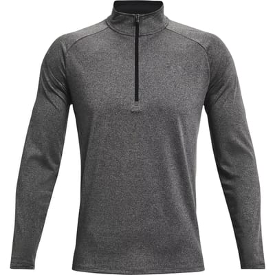 Under Armour UA Tech 2.0 1/2 Zip-GRY Heren Sporttrui - Carbon Heather - Zwart