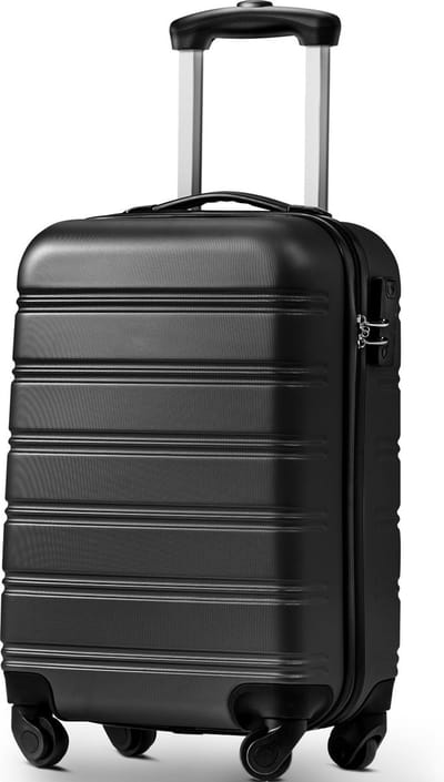 Merax Harde Reiskoffer Handbagage - 55x36x22,5 cm - Zwart - ABS - Lichtgewicht Koffer met 4 Wielen en Cijferslot