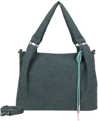 Fritzi aus Preußen schoudertas Sue03 Suede Jacky Shoulder Bag Grey Blue blauwgrijs