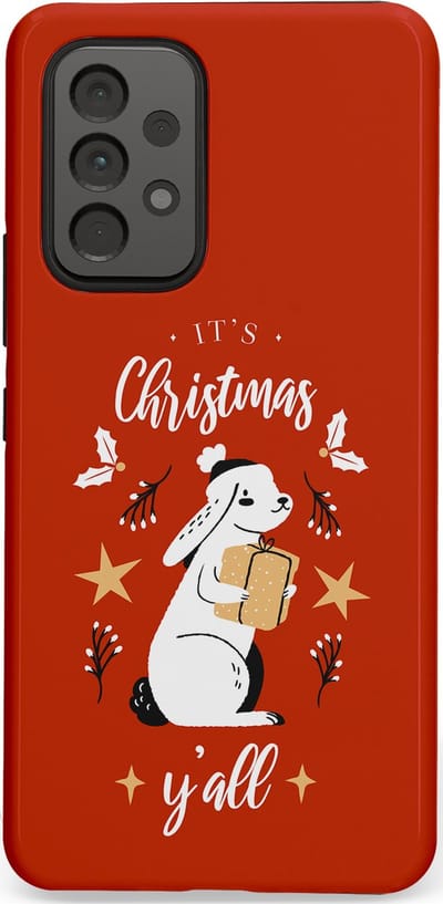 Casetastic hoesje geschikt voor Samsung Galaxy A53 (2022) 5G - Dubbellaagse bescherming - Kerst Konijntje Flappie - Fashion Case - Terracotta
