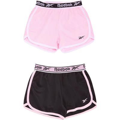 Reebok Mesh-shorts voor meisjes (set van 2) (Zwart/roze)