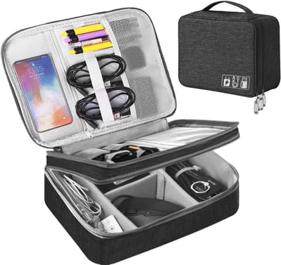 Extra grote reiskabelorganisatortas - 3-laags draagtas voor elektronische accessoires