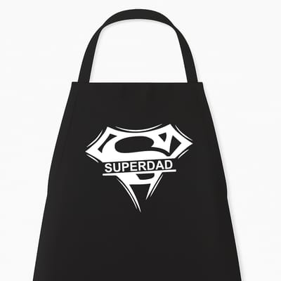 Keukenschort "Superdad" | Vaderdag Cadeau | Kerstcadeau & Sinterklaas Papa | Zwart