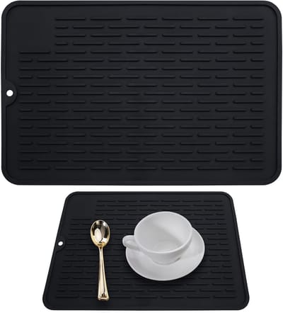 Droogmat voor Keuken en Afwas, 30 × 20 cm, Lekmat, Antislip, Warmtebestendig, Ideaal voor Servies en Bestek