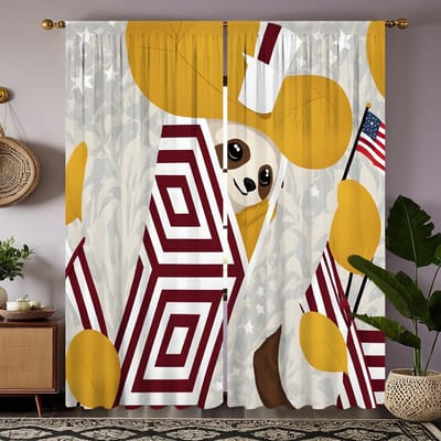 Ensemble de 2 pièces de rideau décoratif HD pour aperçu de taupe Jaune attache rideau imprimé numérique style décoration intérieure salon W52H63inchW132H160cm orange
