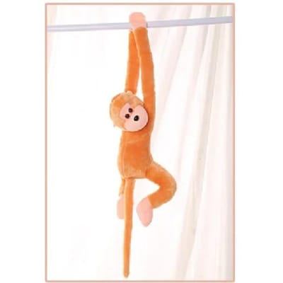 1 pièce 60cm Singe à Longs Bras Peluche Jouet Idéal pour Enfants Gibbon en Peluche Chambre à Câliner Décorations Suspendues Apaiser Fille Cadeau Jouets Suspendus 60cm marron clair