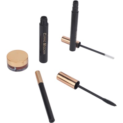 Oog Make-up Set Waterdichte Zweetbestendige Langhoudende Mascara Eyeliner Wimpergroei Serum Wenkbrauwgel voor Vrouwen black