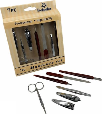Manicure Set 7 delig voor verzorging van handen en voeten | Manicureset bevat o.a. nagelschaartje en nagelknipper