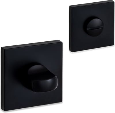 Slim Line WC rozet - slechts 6mm dik - mat zwart - vierkant model - incl. bevestigingsmateriaal