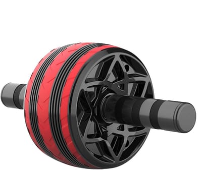 Buikspierwiel - Fitnesswiel Core - Thuistraining Buikspieren - Verbeterde Stabiliteit - 21x17x15 cm - Rood