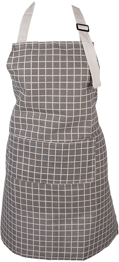 Clayre & Eef Keukenschort 69x68 cm Grijs Polyester