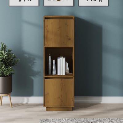 vidaXL - Hoge - kast - 38x35x117 - cm - massief - grenenhout - honingbruin