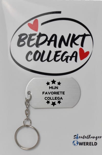 Mijn favoriete collega Sleutelhanger inclusief kaart - collega cadeau - collega - Leuk kado voor je collega om te geven - 2.9 x 5.4CM