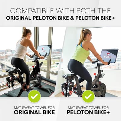 Zweethanddoek Fietsmat - Vloerbeschermer Trainer - Indoor Cycling - Machine Wasbaar - 201 x 98 cm - Zwart