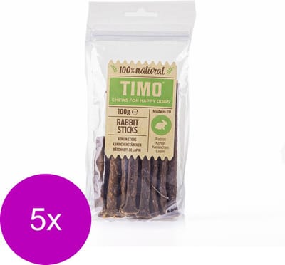 Timo Sticks 100 g - Hondensnacks - 5 x Konijn