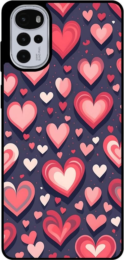 Smartphonica Telefoonhoesje Geschikt voor Motorola Moto G22 met Hartjes Opdruk - TPU Backcover Case With Heart Design geschikt voor Motorola Moto G22