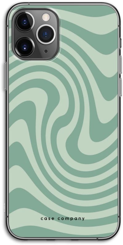 Case Company® - Hoesje geschikt voor iPhone 11 Pro hoesje - Swirl Groen - Soft Cover Telefoonhoesje - Bescherming aan alle Kanten en Schermrand