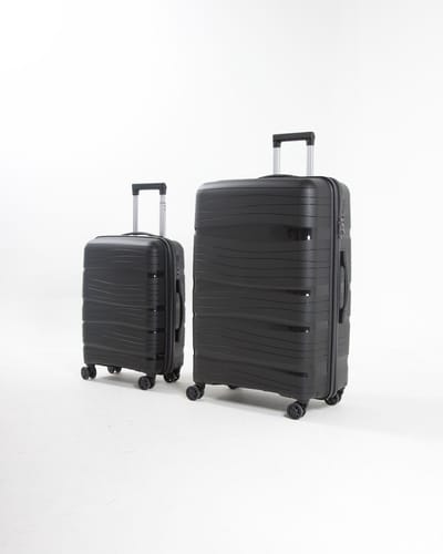Milano - Lichtgewicht Reiskofferset - handbagage trolley + compacte reiskoffer - 20+24 inch - 39+65L - Met ingebouwd TSA-slot - Zwart